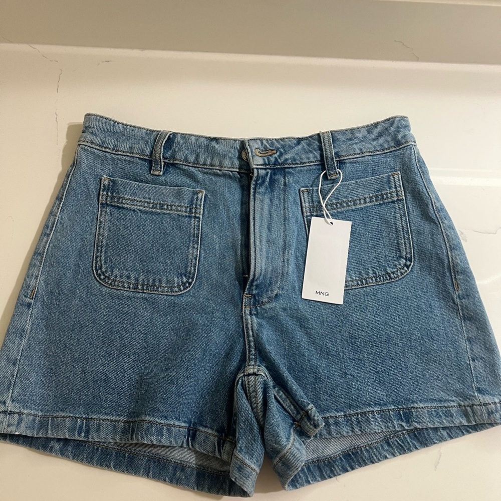 Mango Blue Jean Shorts Relaxed Fit Medium Weight